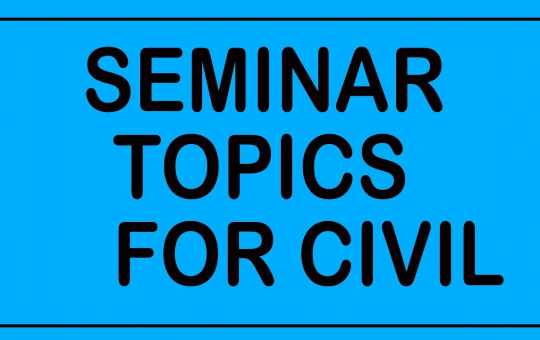 Seminar Topics For Civil Engineering